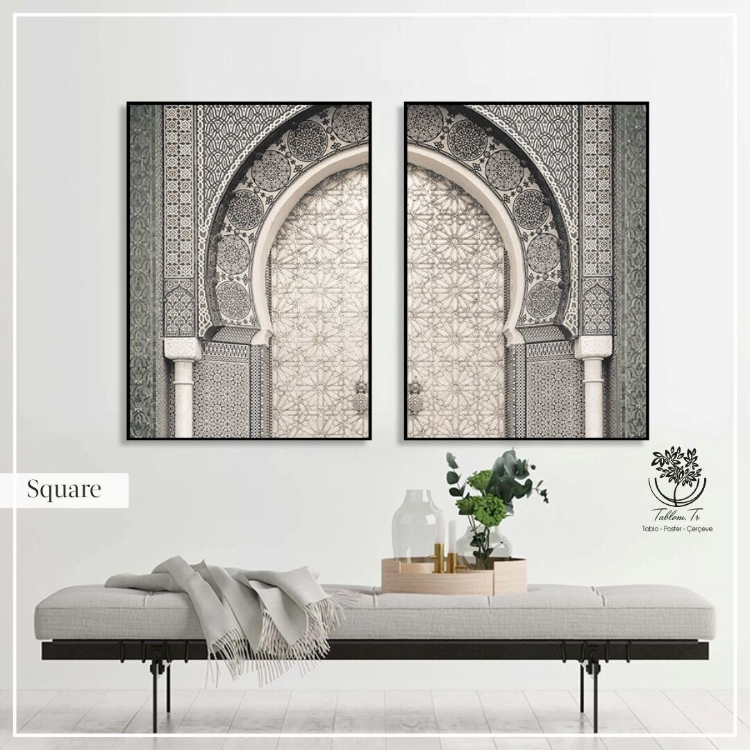 Square İkili Tablo Gümüş - 70x100 CM
