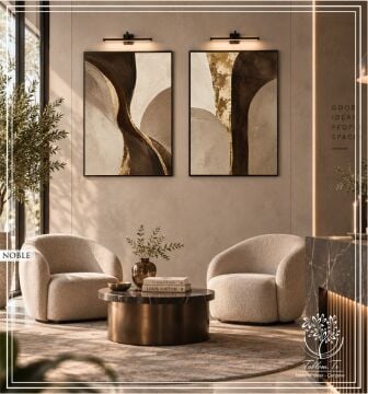 Dijital Baskılı Metal Çerçeveli Camlı İkili Dekoratif Tablo - Noble