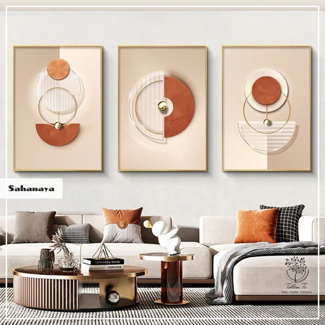 Sahanaya Üçlü Tablo Beyaz - 70x100 CM