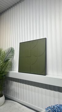 Metal Çerçeveli 3 Boyutlu Dokulu Tekli Tablo - Kavis Uyumu