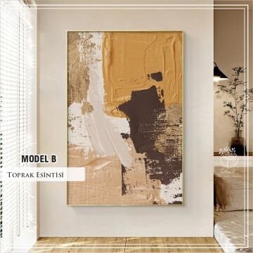 Dijital Baskılı Metal Çerçeceli Camlı Tekli Tablo - Toprak Esintisi Model B