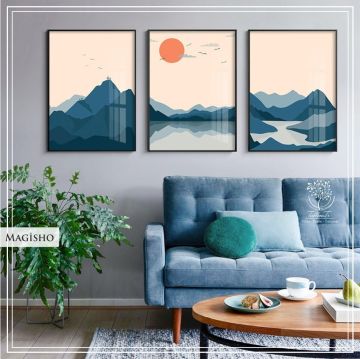 Magisho Üçlü Set Tablo Gold - 40x50 CM