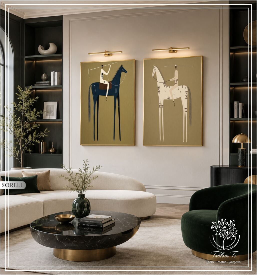 Dijital Baskılı Metal Çerçeveli Camlı İkili Dekoratif Tablo - Sorell