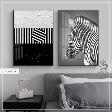 Swordsmen İkili Tablo Beyaz - 70x100 CM