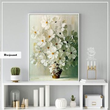 Rogsant Tekli Tablo Gümüş - 30x40 CM