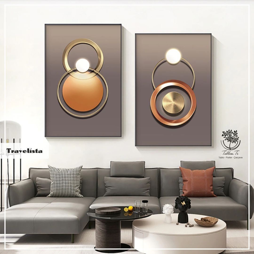 Travelista İkili Tablo Gold - 30x40 CM