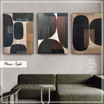 Sybil Üçlü Tablo Gold - 30x40 CM