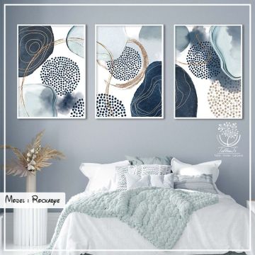 Rockabye Üçlü Tablo Beyaz - 50x70 CM