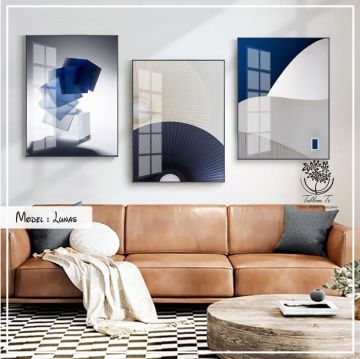 Lunas Üçlü Tablo Gold - 70x100 CM