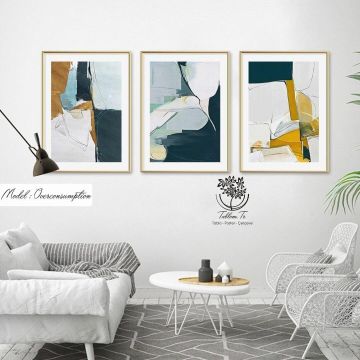 Overconsumption Üçlü Tablo Beyaz - 40x50 CM