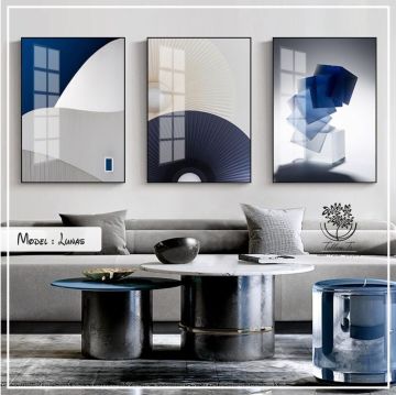 Lunas Üçlü Tablo Siyah - 70x100 CM