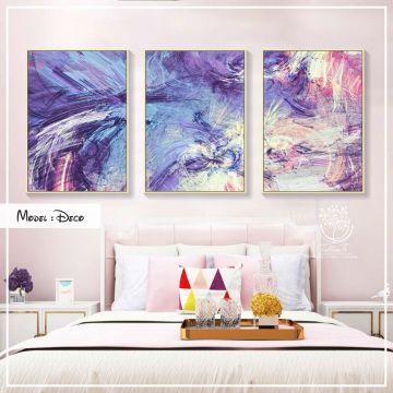 Deco Üçlü Tablo Beyaz - 70x100 CM