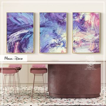 Deco Üçlü Tablo Beyaz - 70x100 CM
