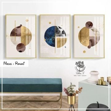 Rosari Üçlü Tablo Siyah - 30x40 CM