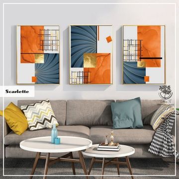 Scarlette Üçlü Tablo Siyah - 70x100 CM