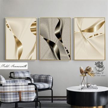 Hammersmith Üçlü Tablo Gold - 70x100 CM