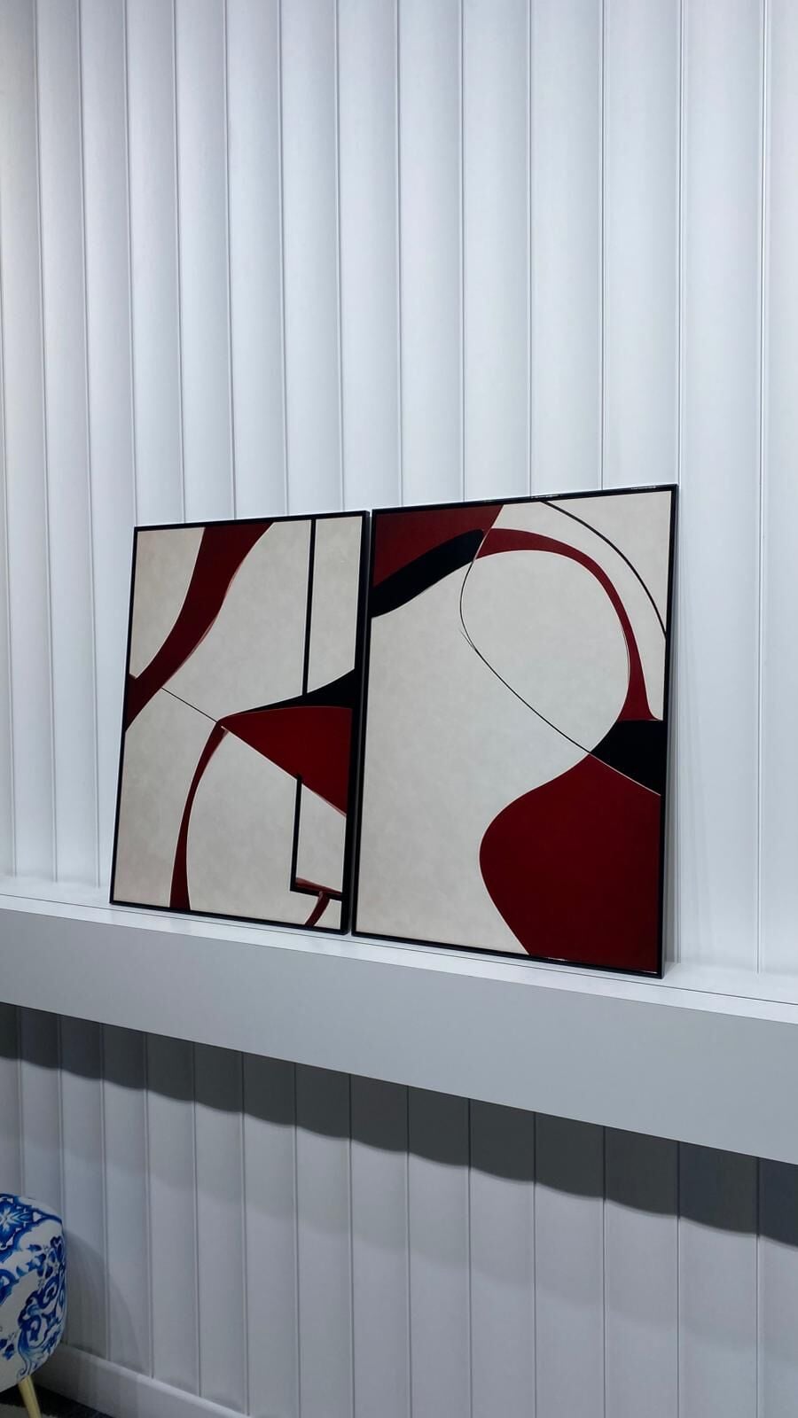 Dijital Baskılı Metal Çerçeveli Camlı İkili Dekoratif Tablo - Bordeva