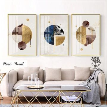 Rosari Üçlü Tablo Siyah - 50x70 CM