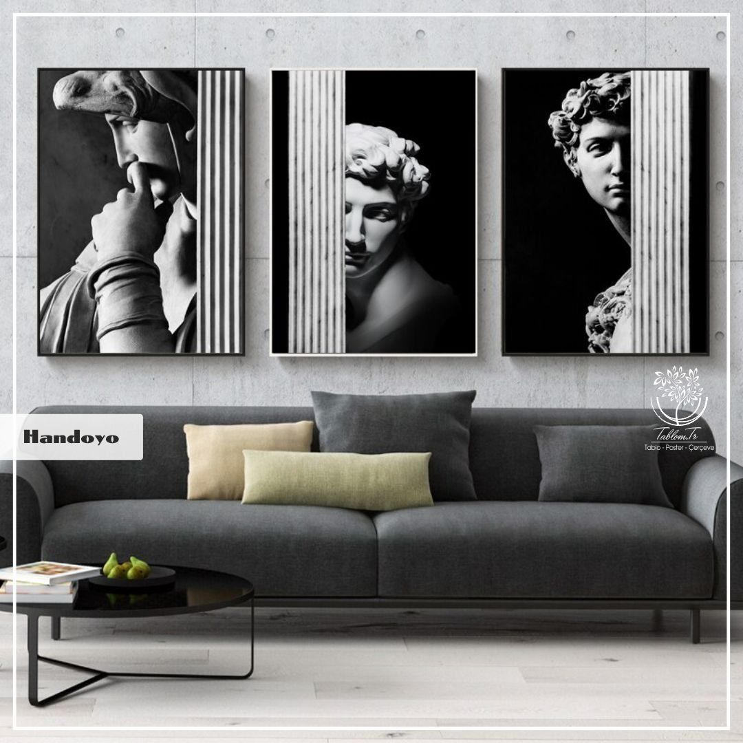 Handoyo Üçlü Tablo Gold - 40x50 CM