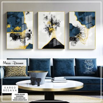 Degaws Üçlü Tablo Siyah - 70x100 CM