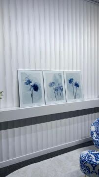 Dijital Baskılı Metal Çerçeveli Camlı Üçlü Dekoratif Tablo - Gece Çiçekleri