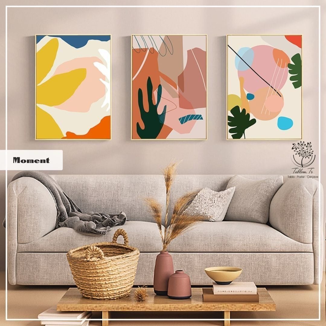 Moment Üçlü Set Tablo Siyah - 40x50 CM