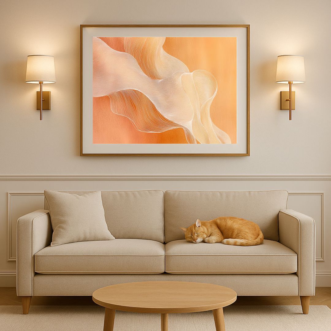 Dijital Baskılı Metal Çerçeveli Gercek Camlı Tekli Büyük Tablo - Amber Rüzgarı (70*120 cm)