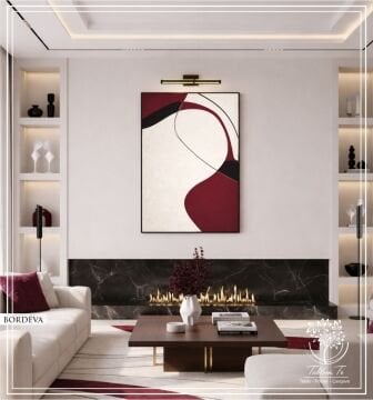 Dijital Baskılı Metal Çerçeveli Camlı Tekli Tablo -Bordeva