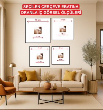 Metal Çerçeveli Camlı Breeze 3'lü Dekoratif Tablo