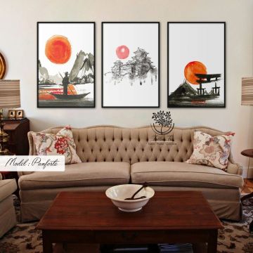 Panforte Üçlü Tablo Beyaz - 30x40 CM