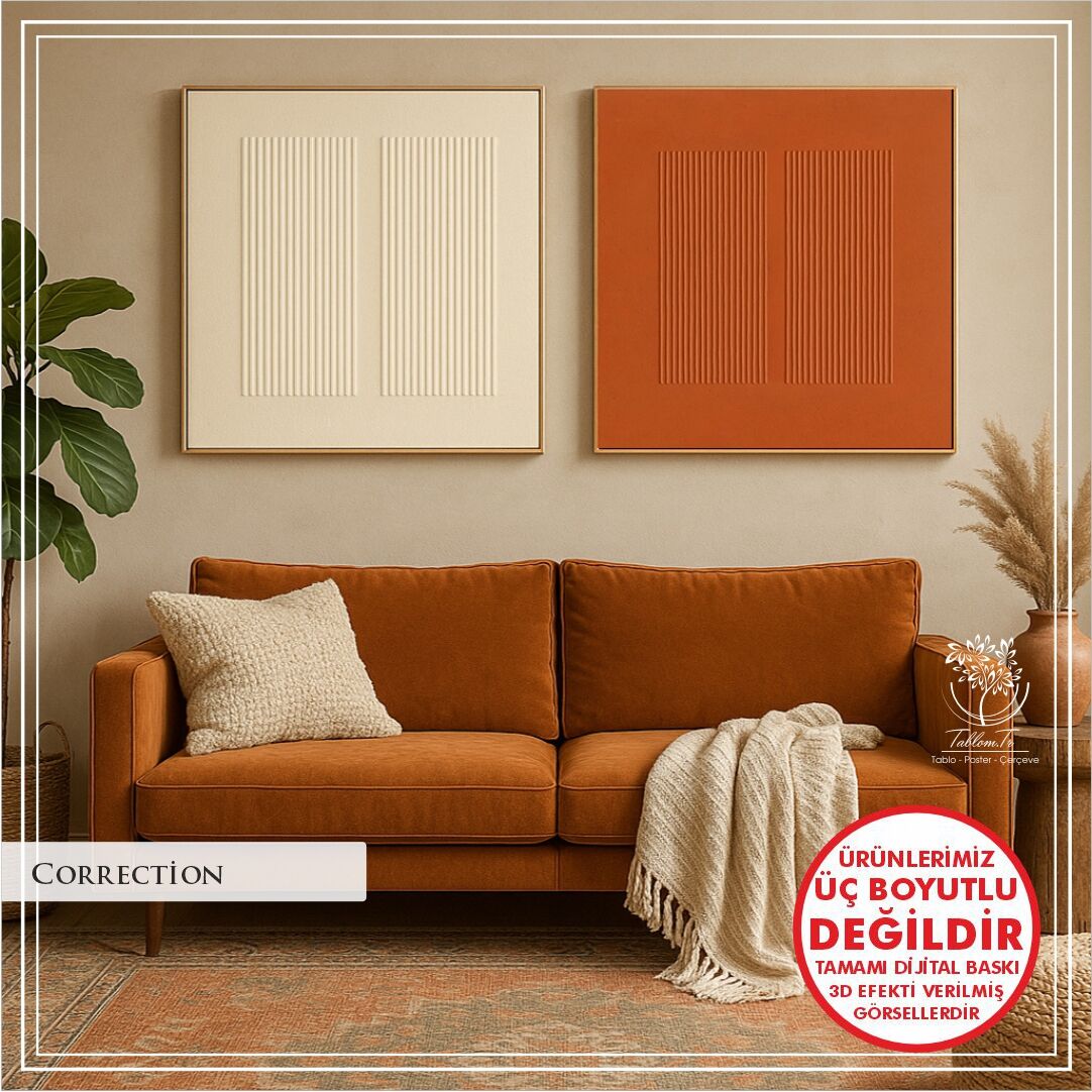 Correction Turuncu-Krem İkili Set Tablo