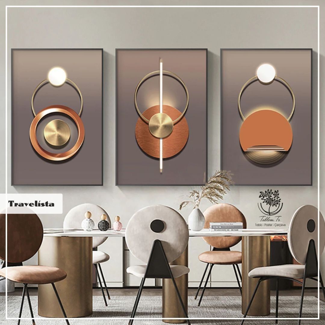 Travelista Üçlü Tablo Beyaz - 40x50 CM