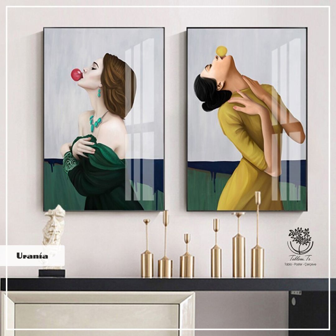 Urania İkili Tablo Gümüş - 70x100 CM
