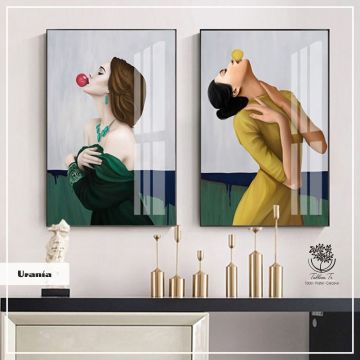 Urania İkili Tablo Gümüş - 70x100 CM