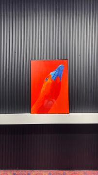 Dijital Baskılı Metal Çerçeceli Camlı Tekli Tablo - Mavi Gaga