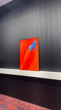 Dijital Baskılı Metal Çerçeceli Camlı Tekli Tablo - Mavi Gaga