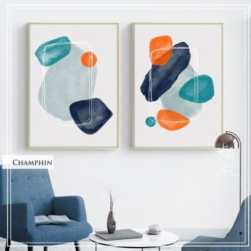 Champhin İkili Set Tablo Gümüş - 21x30 CM