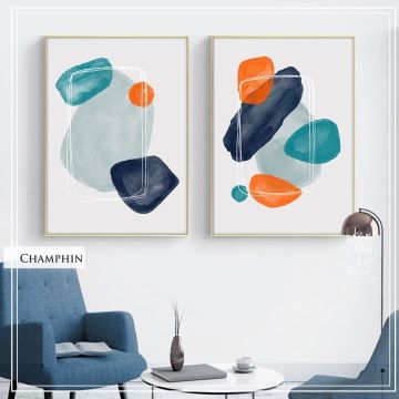 Champhin İkili Set Tablo Beyaz - 21x30 CM