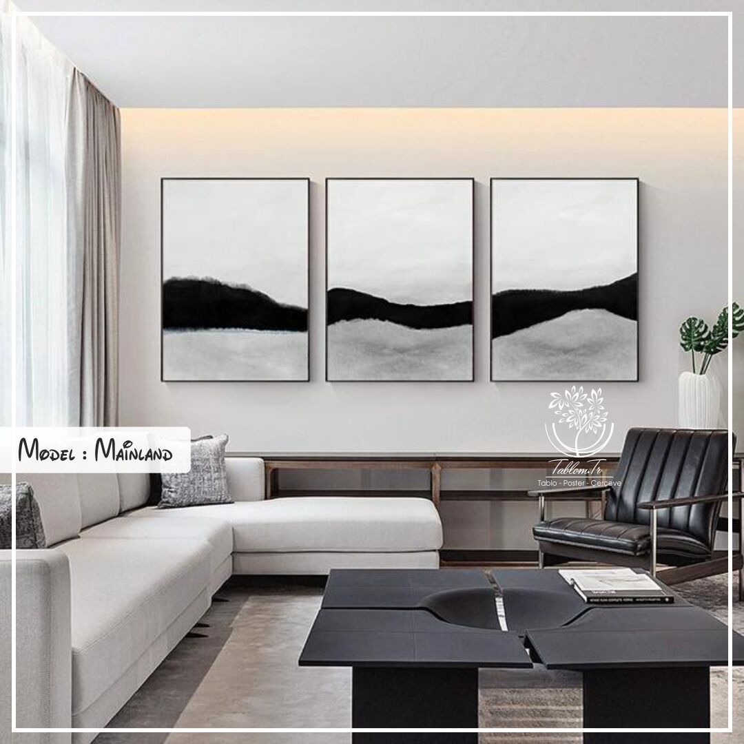 Mainland Üçlü Tablo Gümüş - 30x40 CM