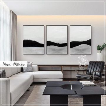 Mainland Üçlü Tablo Gümüş - 30x40 CM