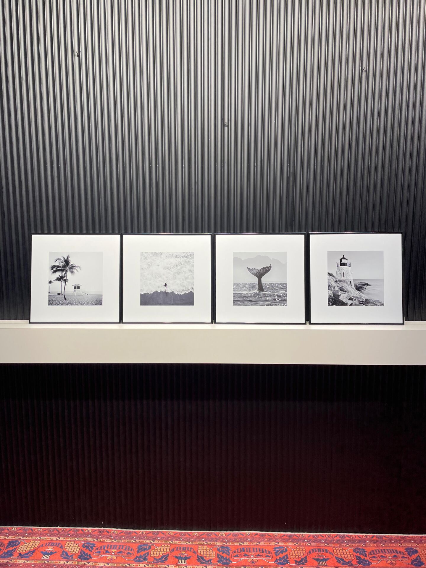 Metal Çerçeveli Camlı Okyanus 4'lü Dekoratif Tablo Seti