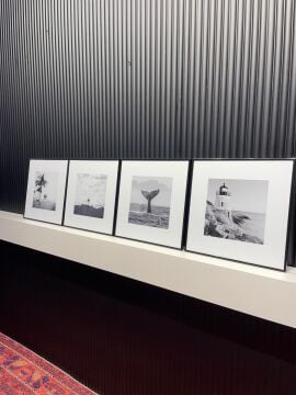 Metal Çerçeveli Camlı Okyanus 4'lü Dekoratif Tablo Seti