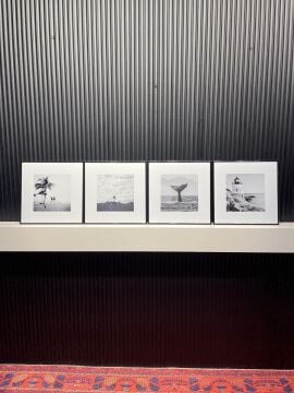 Metal Çerçeveli Camlı Okyanus 4'lü Dekoratif Tablo Seti