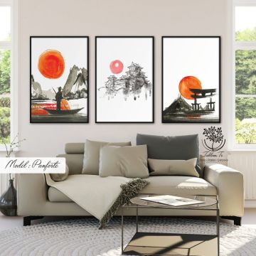 Panforte Üçlü Tablo Siyah - 70x100 CM