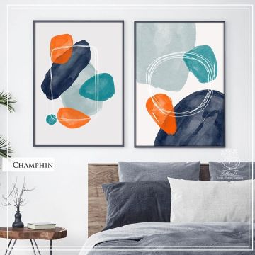Champhin İkili Set Tablo Beyaz - 30x40 CM