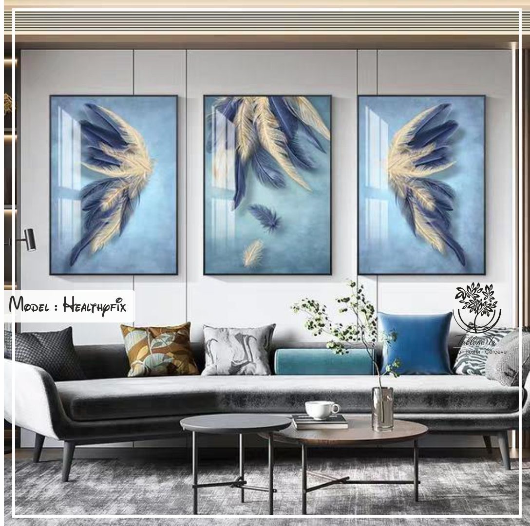 Healthyfix Üçlü Tablo Beyaz - 70x100 CM