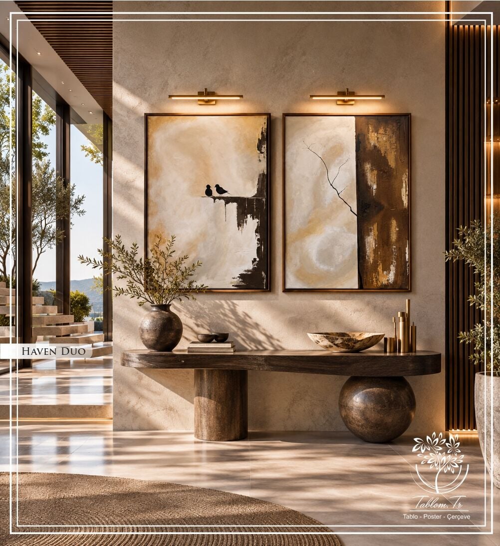 Haven Duo | El İşçiliği Dokulu Tablo 70x100 İkili