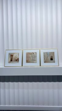 Metal Çerçeveli Camlı 3'lü Dekoratif Tablo Seti - Arkaik