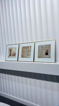 Metal Çerçeveli Camlı 3'lü Dekoratif Tablo Seti - Arkaik