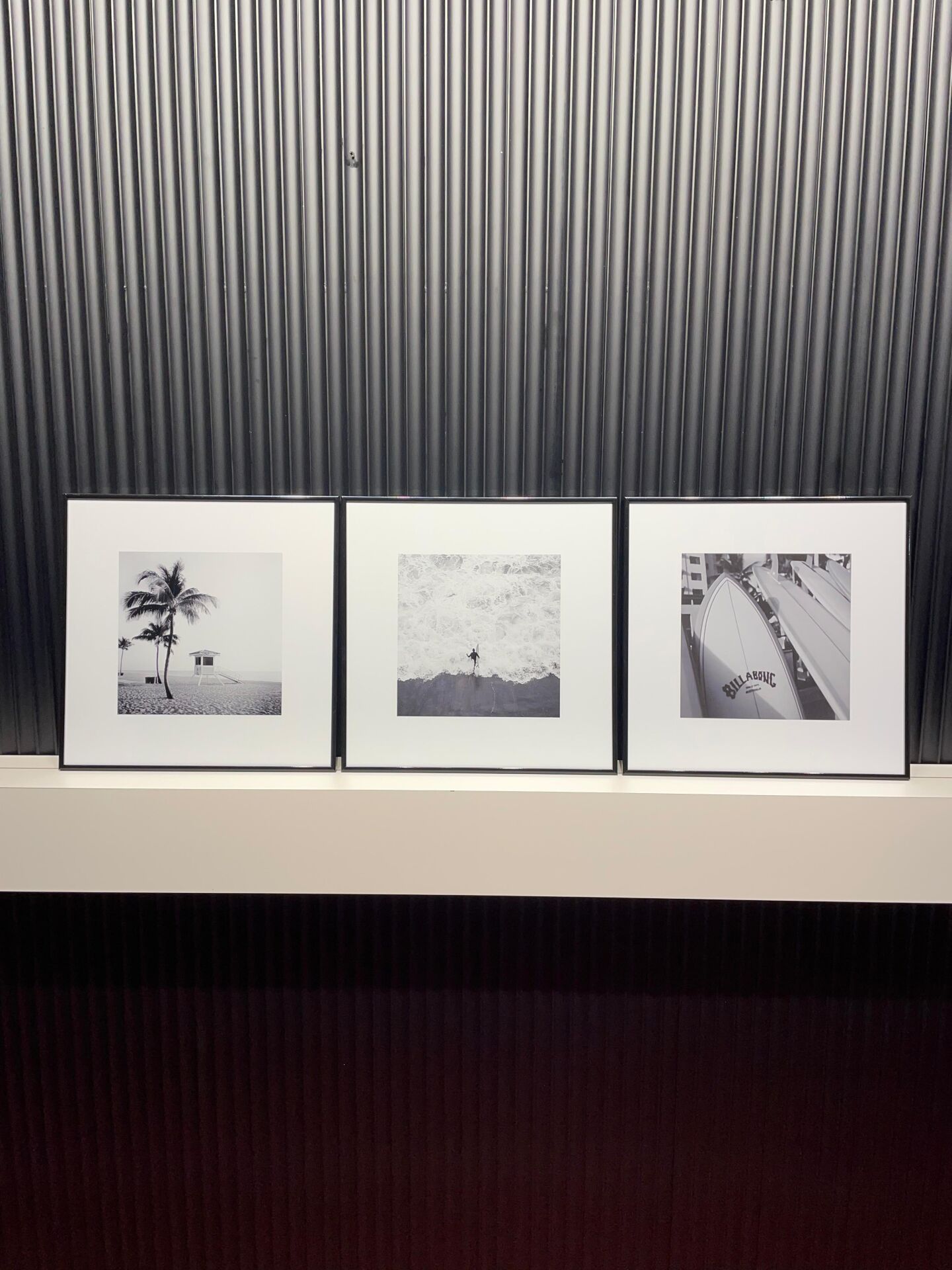 Metal Çerçeveli Camlı Okyanus 3'lü Dekoratif Tablo Seti